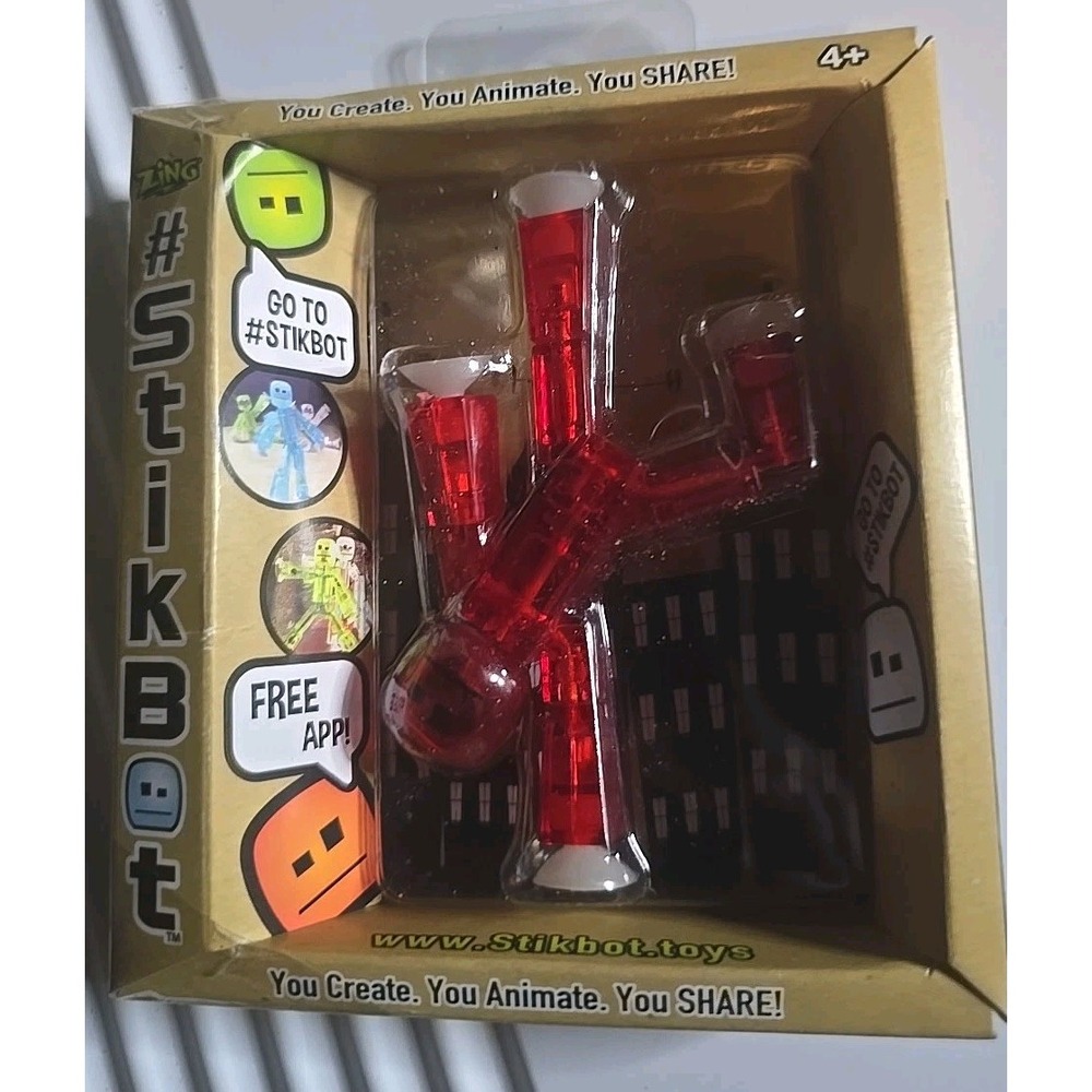 Stikbot Clear and Red Translucent Red String Action Figure Create Animation - Picture 1 of 4